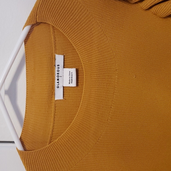 COPY - ShopBop Glamorous Ruffle Front Sweater Mustard - Picture 5 of 6